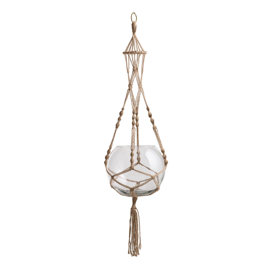 Natural Jute Macrame Plant Hanger - Cotton by World Market