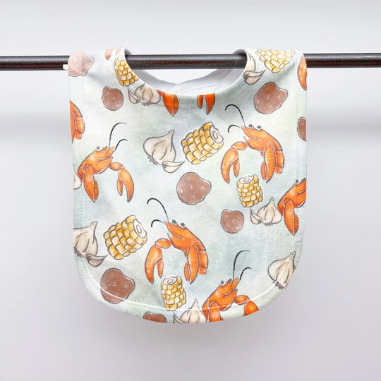 Crawfish Boil Baby Bib, Home Malone, New Orleans, Shower Gift, Cute, Nola Coastal Baby, Lobster, Seafood Boil, Corn, Potato