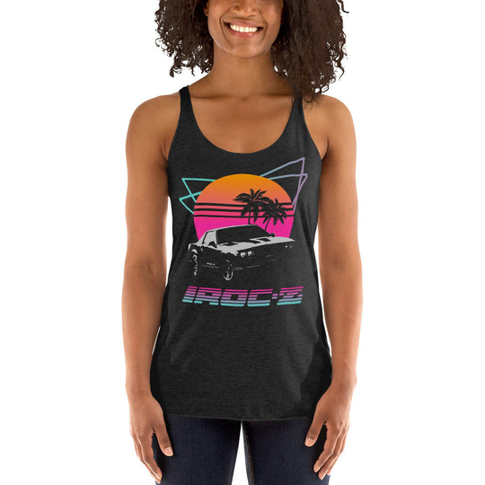 Retrowave Sun 80S Aesthetic Camaro Iroc-Z Women's Racerback Tank