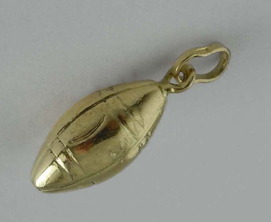 14K Yellow Gold American Football Pendant Charm Who Will Win The Superbowl Ram Or Bengals