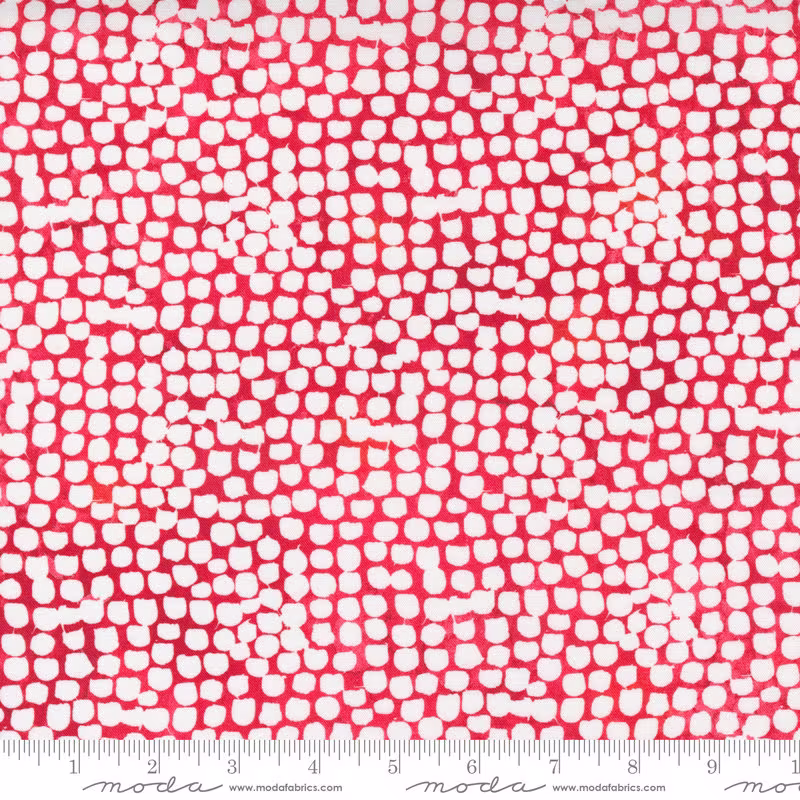 starflower Christmas - Ice Castle Blender Dot in Red White Dots Cotton Quilt Fabric 8485-16 Create Joy Project Moda Fabrics | W8043