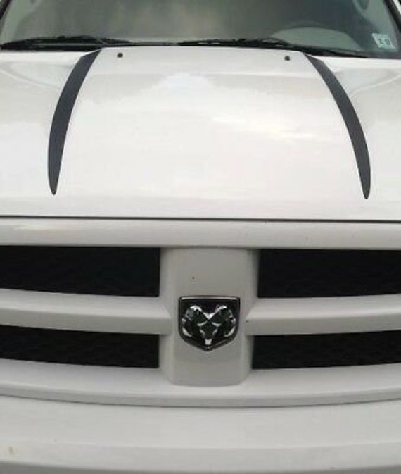 Gloss Black - 2009-2019 Dodge Ram Hemi Hood Spears Decal Vinyl Graphic