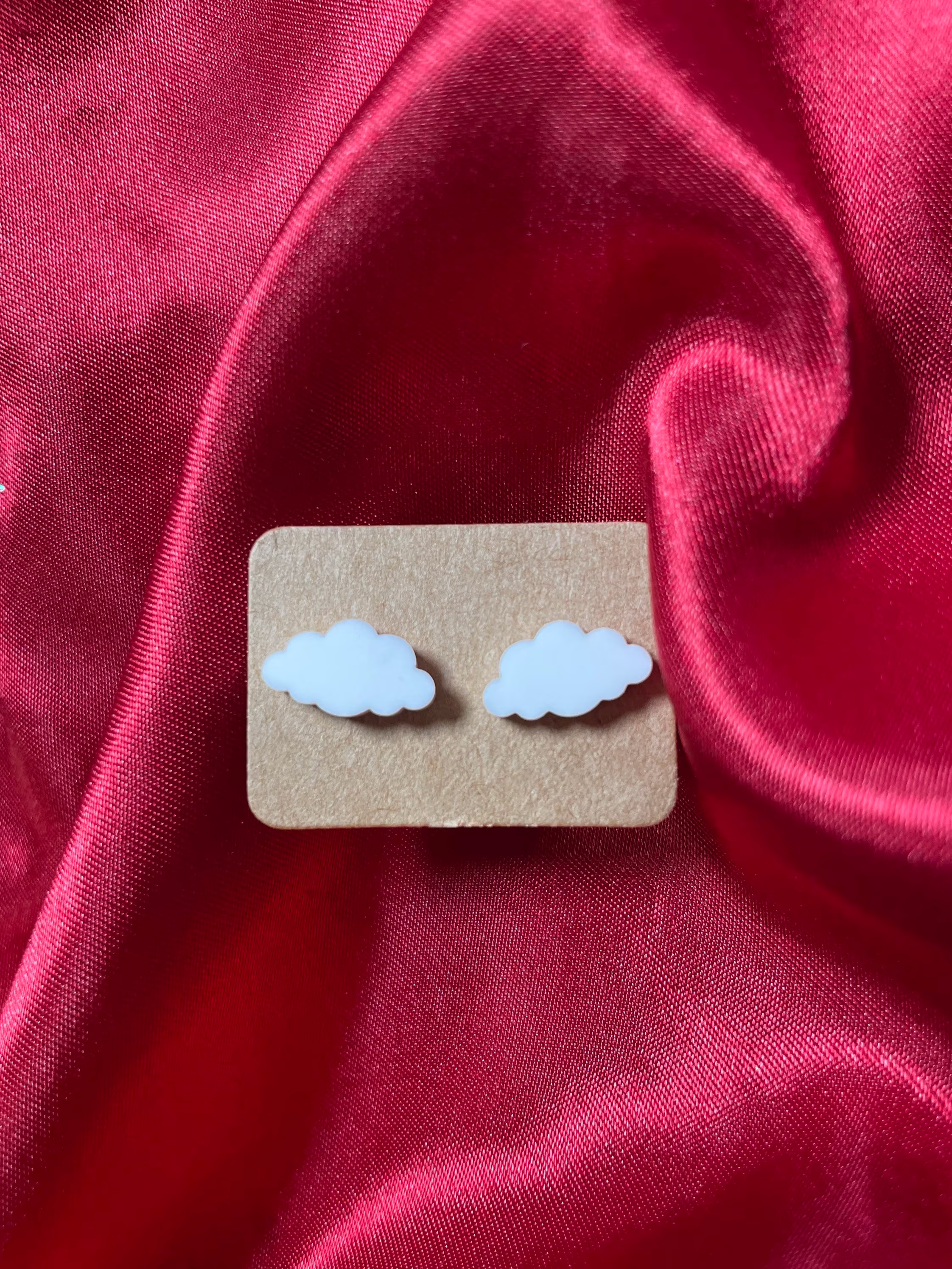 White Cloud Stud Earrings