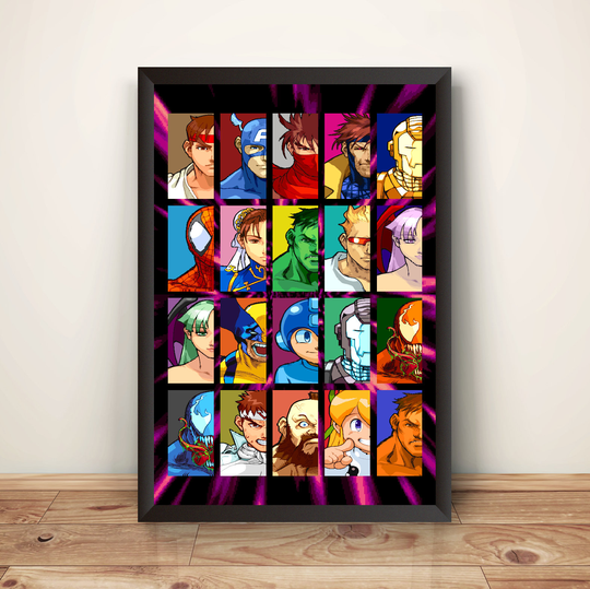 Mvc Clash Of Super Heroes Portraits Premium Poster