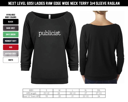 Public Relations Publicist Scoop Neck Raglan | World's Best Ever Pr Life Marketing Genius Gift Gifts Shirts T-Shirt