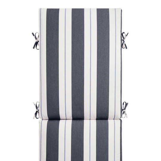 Sunbrella Navy Stripe Outdoor Patio Chaise Lounge Cushion: Blue/Multi - Acrylic by World Market