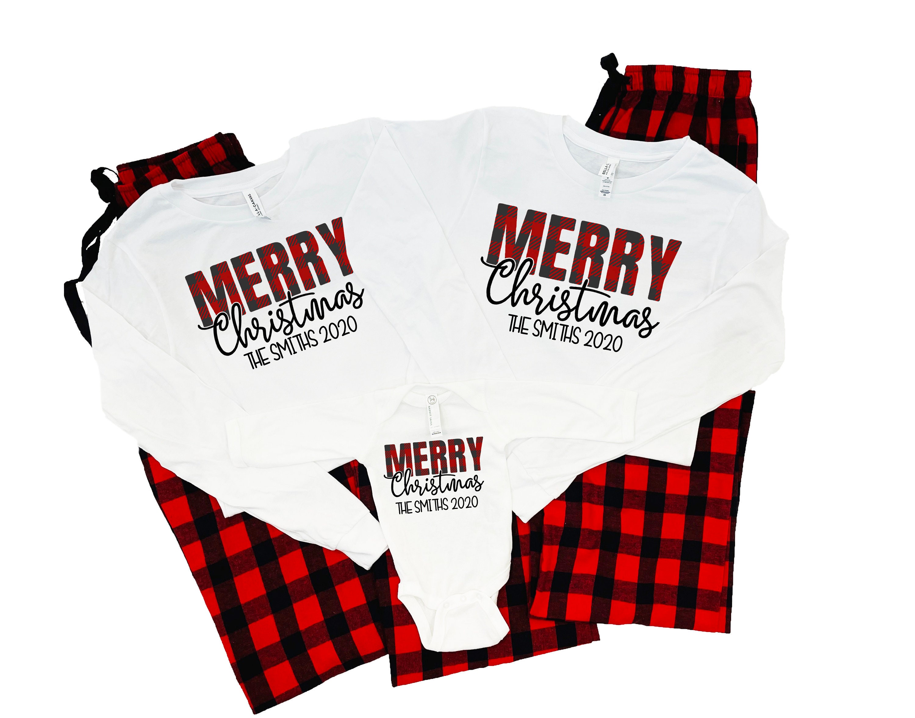 Buffalo Plaid Christmas T-Shirts, Matching Mommy & Me Shirts, Family Pajamas, Family Matching Shirts