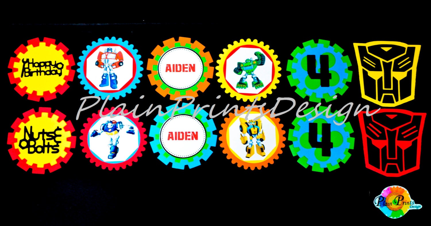 Transformers Rescue Bots Cupcake Topper