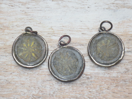 Tibetan Dharma Wheel Charm, Buddha Wheel, Amulet, Thai Charm