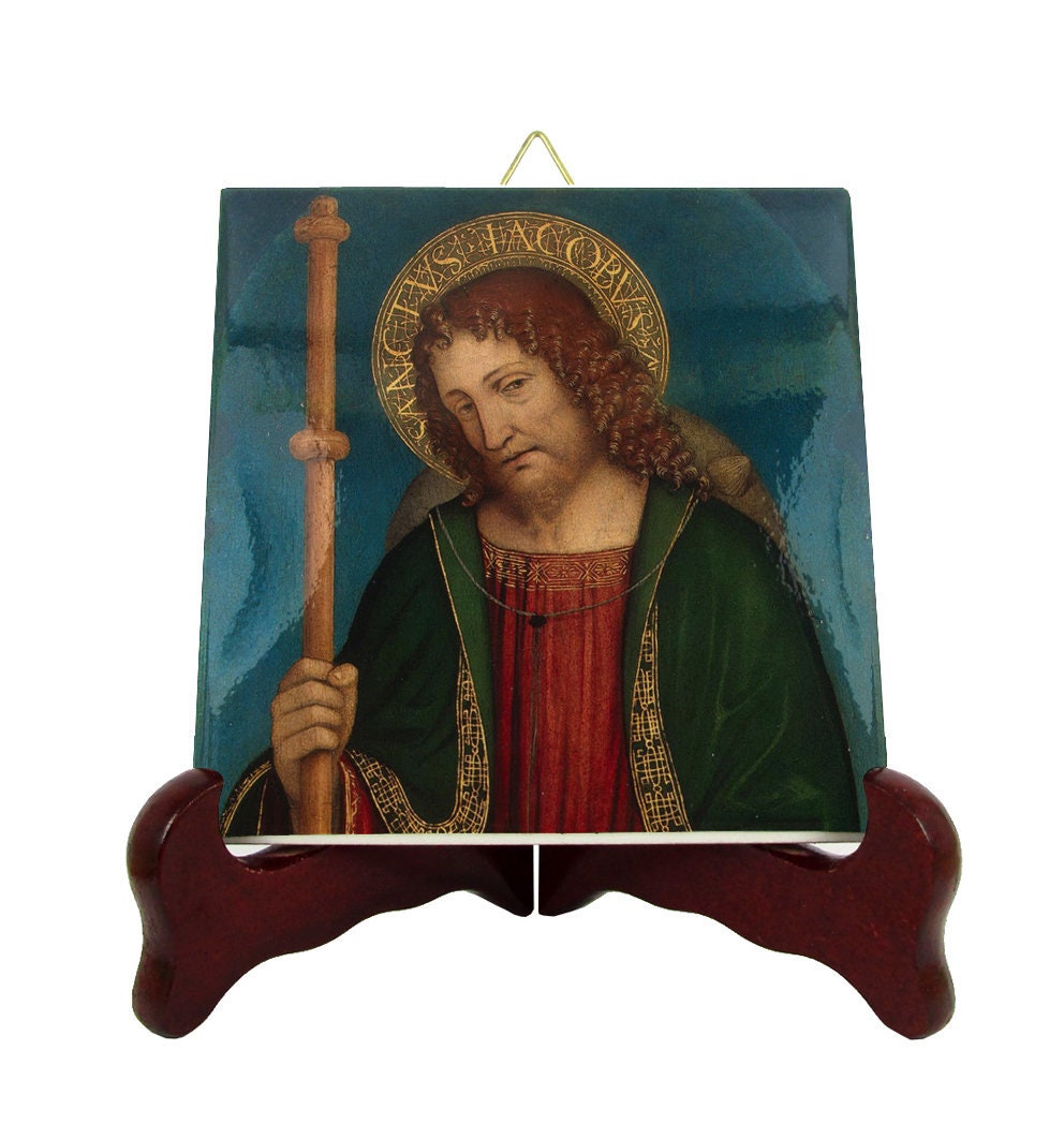 Saint James The Greater - Icon On Ceramic Tile St Jacob Elder Catholic Saints Saint Santiago