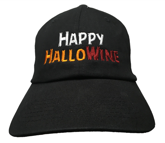 Happy Hallowine | Embroidered Polo Style Ball Cap Available in Various Color Combos