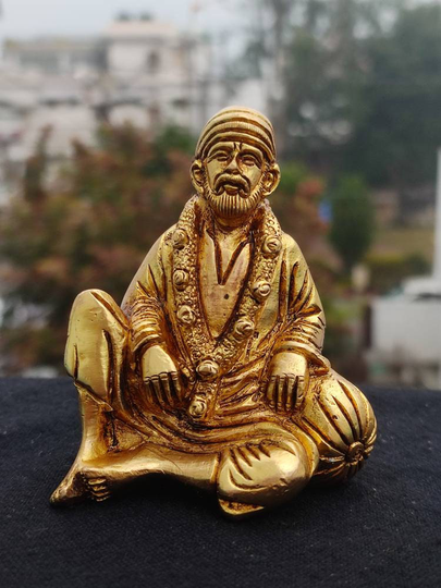 Sai Baba Statue - 4 " Inch Family Gift Shirdi Nath Sairam Sculpture Lord Idol Om Ram For Your Altar Temple