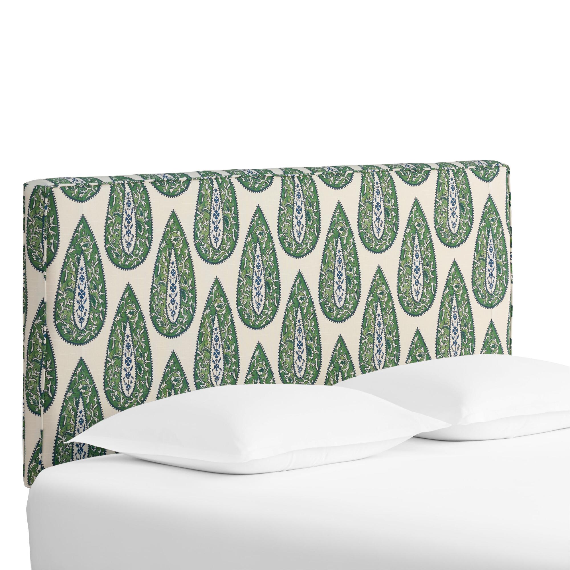 Bindi Loran Upholstered Headboard: Green - Fabric - King Headboard by World Market