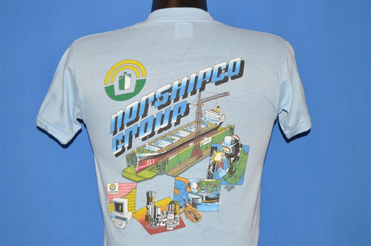 80S Norshipco Ship Building Norfolk Navy T-Shirt Small