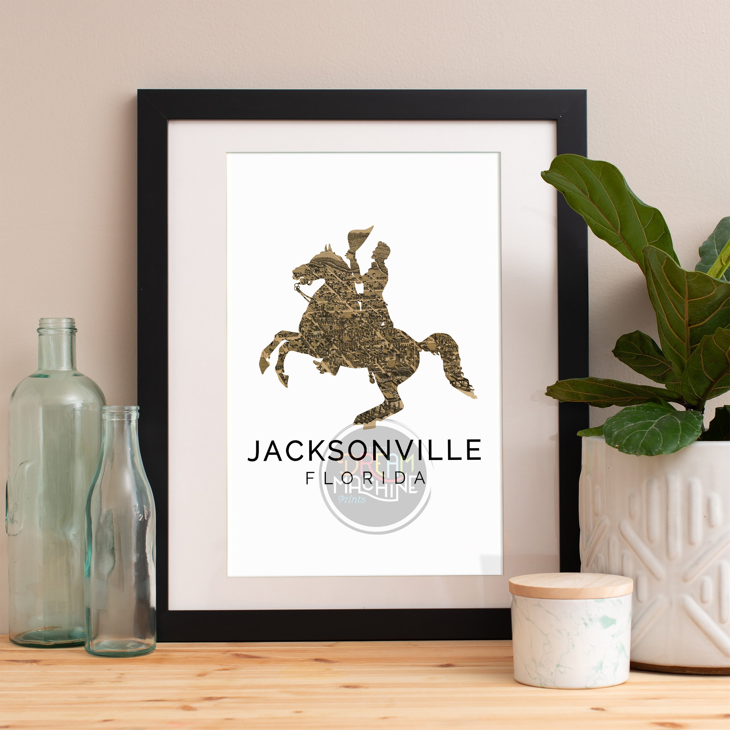 Jacksonville Print, Skyline, Art, Poster, Watercolor, Art Florida
