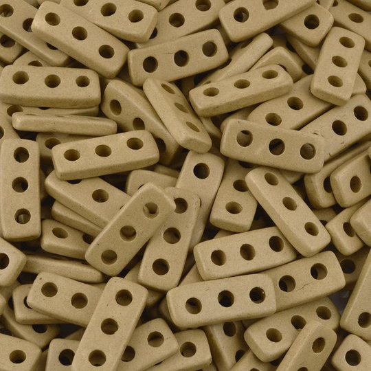 Ceramic Beads-18x7mm Three Hole Multi Strand Spacer-Ecru-Quantity 1