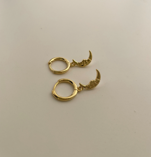 sterling Silver 26mm Moon Hoop Earring Endless Hoops Huggies Simple Earrings Gift For Her