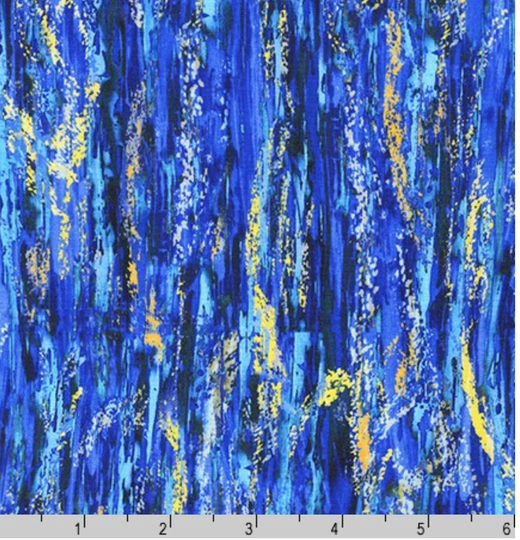 Blue Abstract Blender Fabric By The Yard, Nature's Pace Robert Kaufman Yardage & Fat Quarters Available