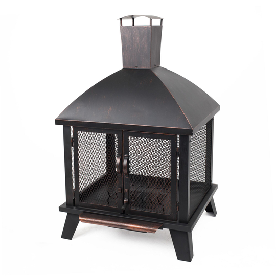 Rubbed Bronze Steel Spruce Fire Pit House: Metallic by World Market