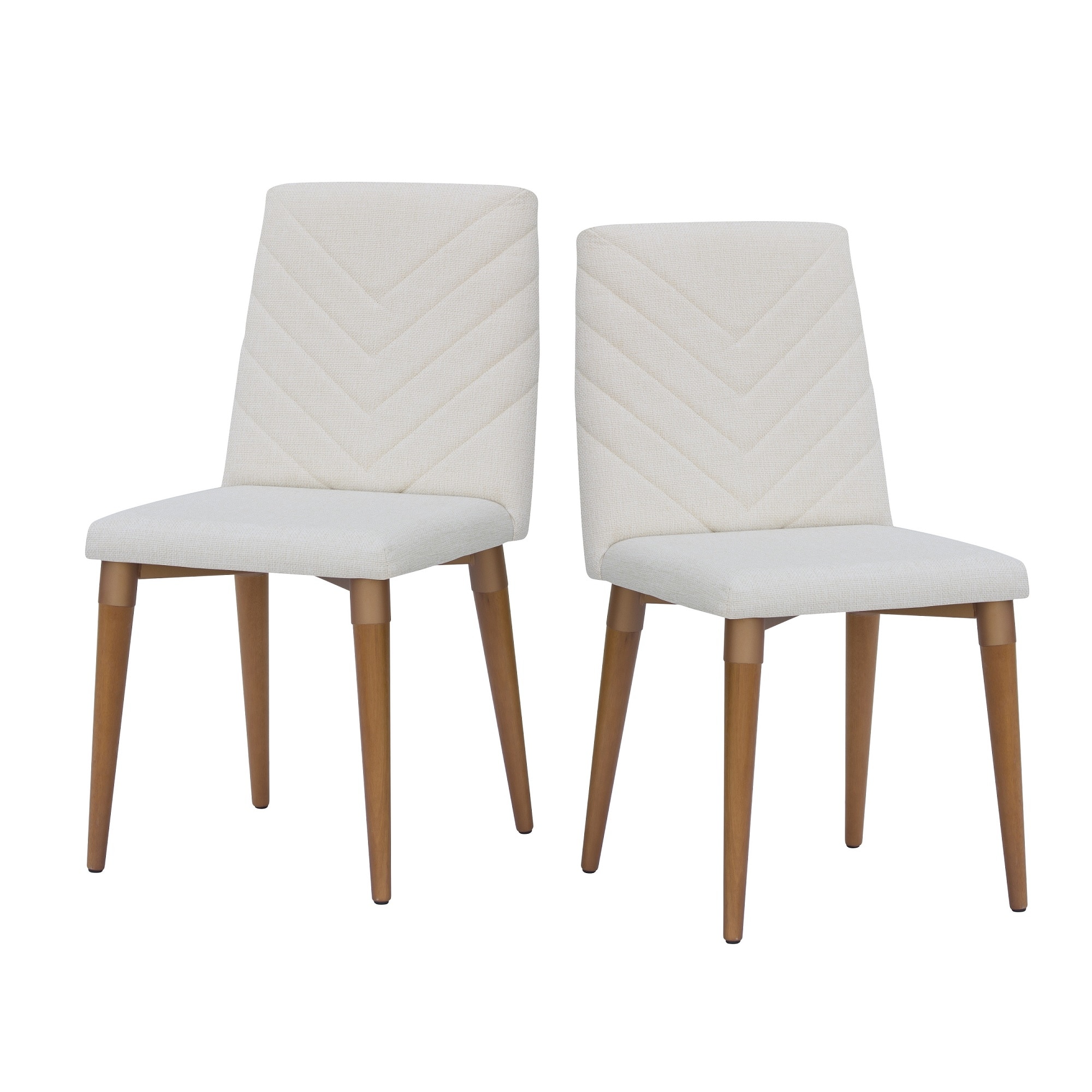 Manhattan Comfort Set of 2 Utopia Contemporary/Modern Polyester/Polyester Blend Upholstered Dining Side Chair (Wood Frame) in Brown | 2-109251
