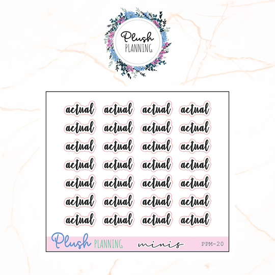 Actual Scripts Budget Planner Stickers, Plush Planning Minis Collection