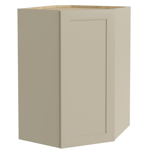 Luxxe Cabinetry Norfolk 27-in W x 42-in H x 15-in D Blended Cream Painted Blind Corner Wall Fully Assembled Semi-custom Cabinet (Shaker Door Style)