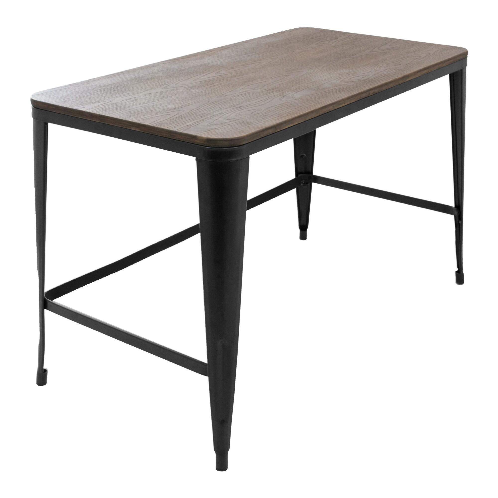 Antique Metal and Espresso Wood Arwen Desk: Black by World Market