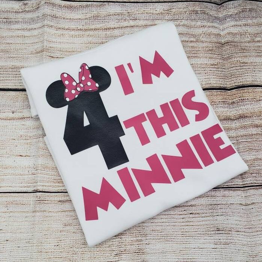 Minnie Mouse Birthday Shirt| 4Th Party| Birthday| Custom Girl