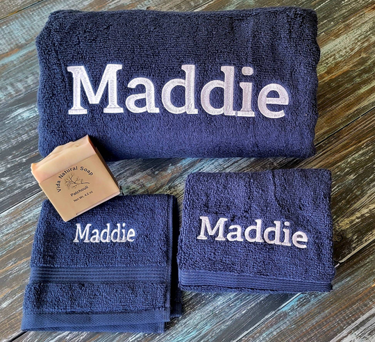 Monogrammed Towels/Personalized Large Size Bath Towel Set