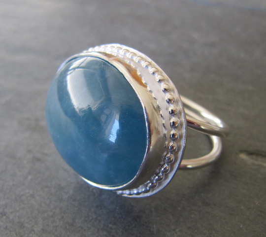 Aquamarine & Silver Handmade Ring