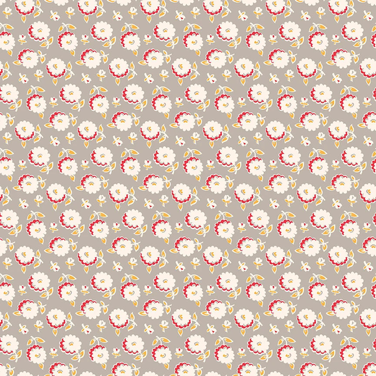 Cook Book Mums Fabric Yardage | Designed By Lori Holt For Riley Blake C11768-Pewter