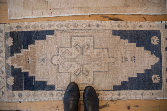 1.5x3.5 Vintage Distressed Oushak Rug Mat Runner
