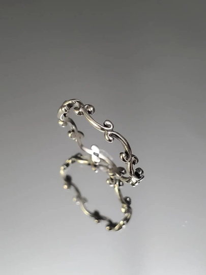 sterling Silver Swirl Band, Simple Minimalist Ring, Dainty Women's Wedding Engagement, Gift For Women, Thin Band