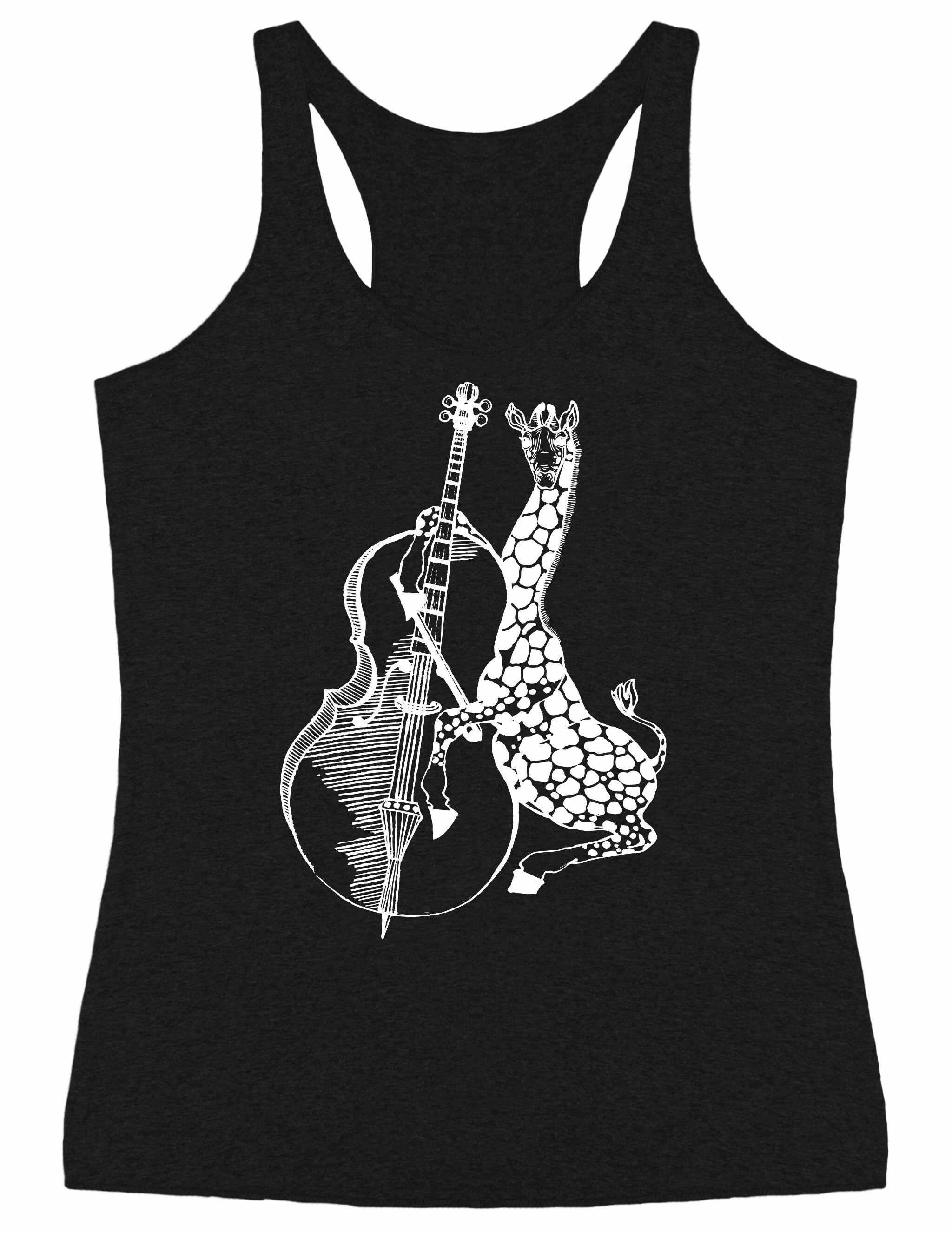 Giraffe Playing Cello Women's Tri-Blend Tank Top Gift For Her, Musician Girlfriend Gift, Gifts Mom Birthday, Cellist Wife Seembo