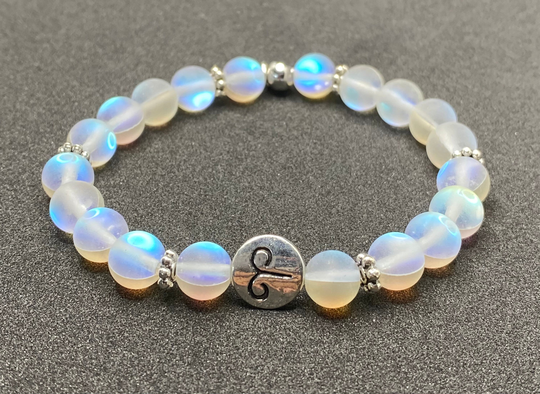 Aries Symbol Beaded Gemstone Bracelet