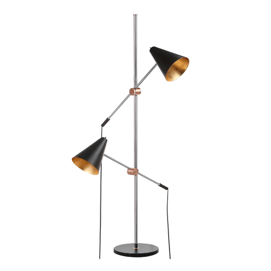 Metal Adjustable 2 Light Reed Floor Lamp: White by World Market