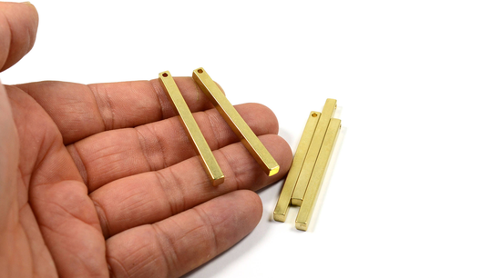 1 Pcs. Solid Brass 4x4x50mm Square Stick Bar Findings