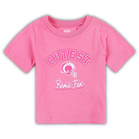 Girls Infant Pink Los Angeles Rams Cutest Fan T-Shirt, Infant Girl's, Size: 24 Months