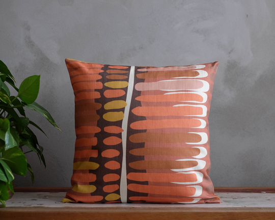 Burnt Orange Throw Pillow, Terra Cotta Pillow Cover, Rust Sham, Geometric Cushion Case, Ethnic Designed Euro Boho Couch