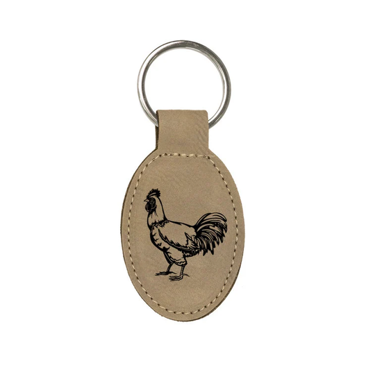 Leatherette Keychain With Your Choice Of Farm Animal Design | Key Chain Gift
