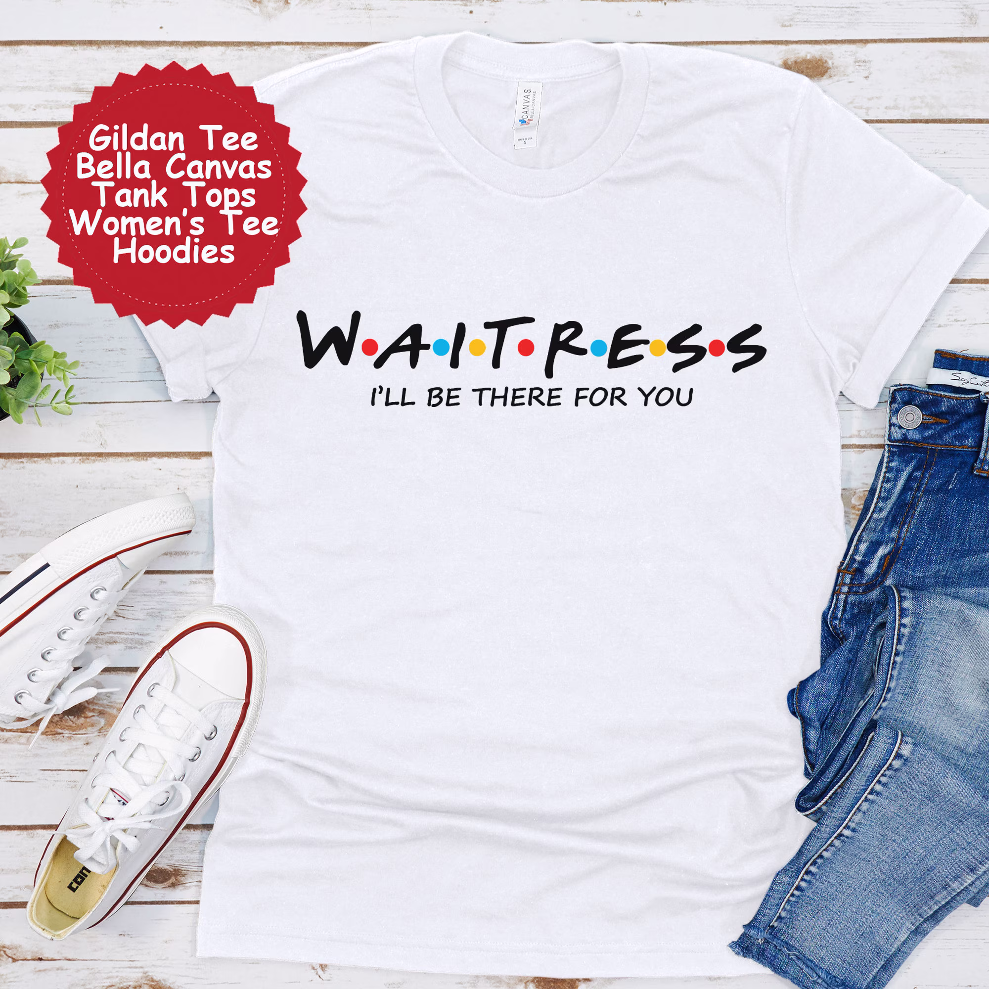 Waitress Shirt, Gift For Waitress, Tshirt, New Job Gift, Coworker Idea, Tee
