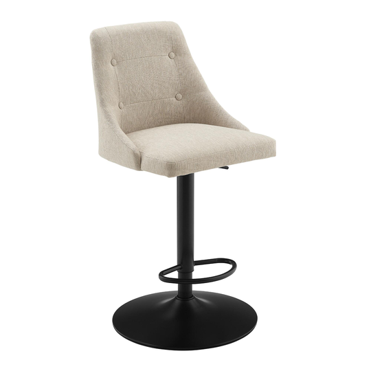 Tufted Adjustable Oden Upholstered Swivel Stool: Gray by World Market