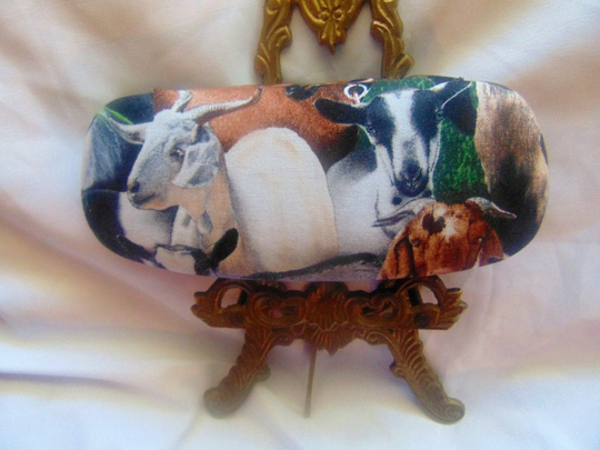 Adult Unisex Handmade Hard Eyeglass Case/Goat Theme/Vision Accessory/Bag Or Purse Item/Ocular Case/Health & Beauty/Adult Gift/Artsy
