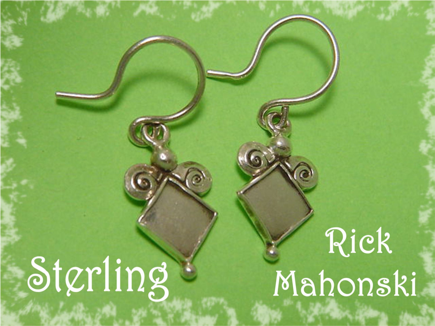 Modern Art Spiral Sterling Silver Earrings - Diamond New Age Sedona Az Vortex Zen Swirl Modernist Rick Mahonski Goldsmith + Free Shipping
