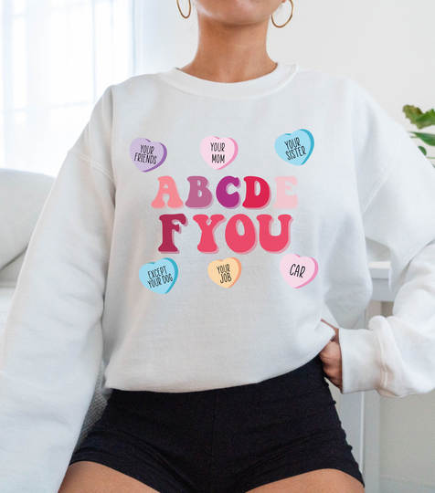 Abcdef You Unisex Heavy Blend Crewneck Sweatshirt, Funny Valentines Day Shirt