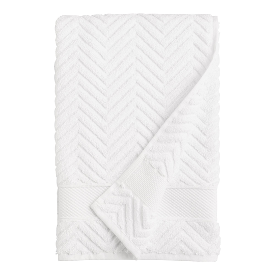 White Sculpted Chevron Bath Towel - Cotton by World Market
