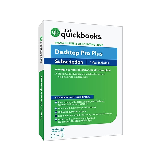 Intuit QuickBooks Desktop Pro Plus 2022 for 1 User, Windows, CD/Download (5100083)