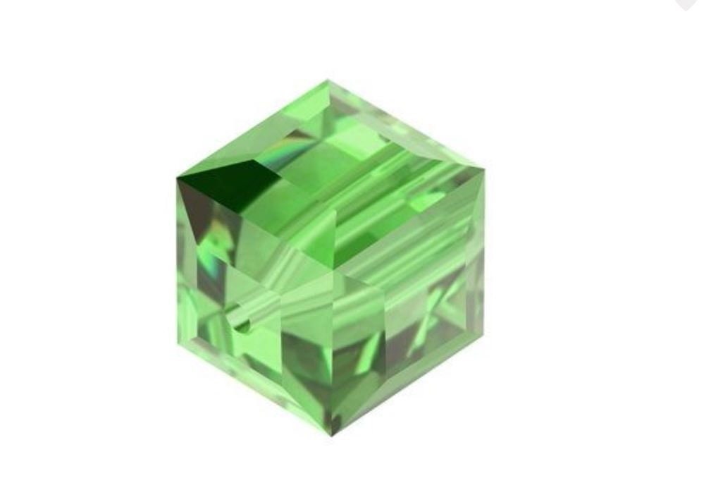 U Pick Authentic Swarovski 4mm 6mm 8mm #5601 Peridot Green Cube Crystal Beads For Earrings Necklace Bracelet Charm Jewelry Craft Making