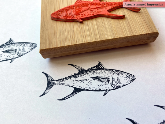 Bluefin Tuna Fish Rubber Stamp - Sea Life Stamps Fishing Stamping Craft Planners Vintage Custom Gift Wrap
