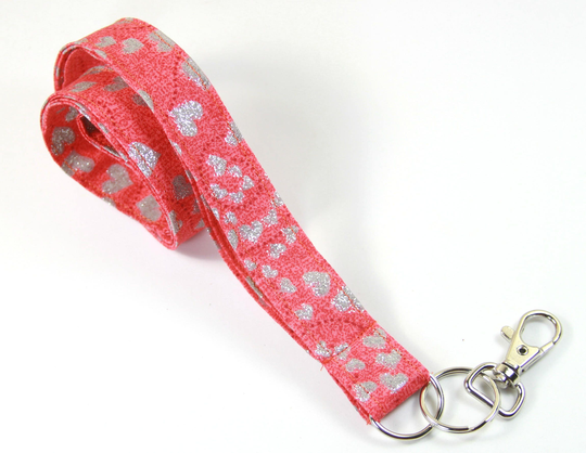 Heart Badge Holder, Red Valentine Valentines Day Gift, Silver Heart Holder